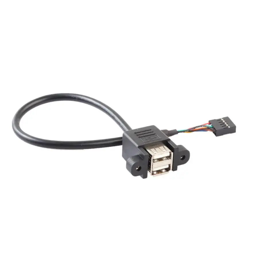 Штабелируемый двойной USB 2 0 A гнездовой к материнской плате 9 контактный кабель
