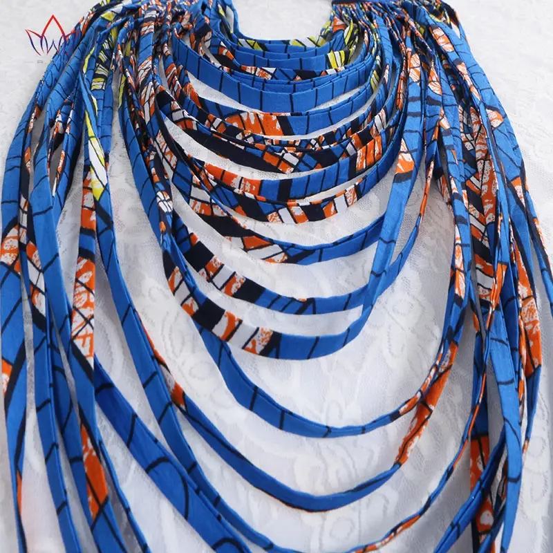 Африканское восковое колье с принтом, ожерелье s для женщин, ювелирные изделия для тела, Африканское хлопковое многослойное веревочное ожерелье, Анкара, ювелирные изделия WYA022