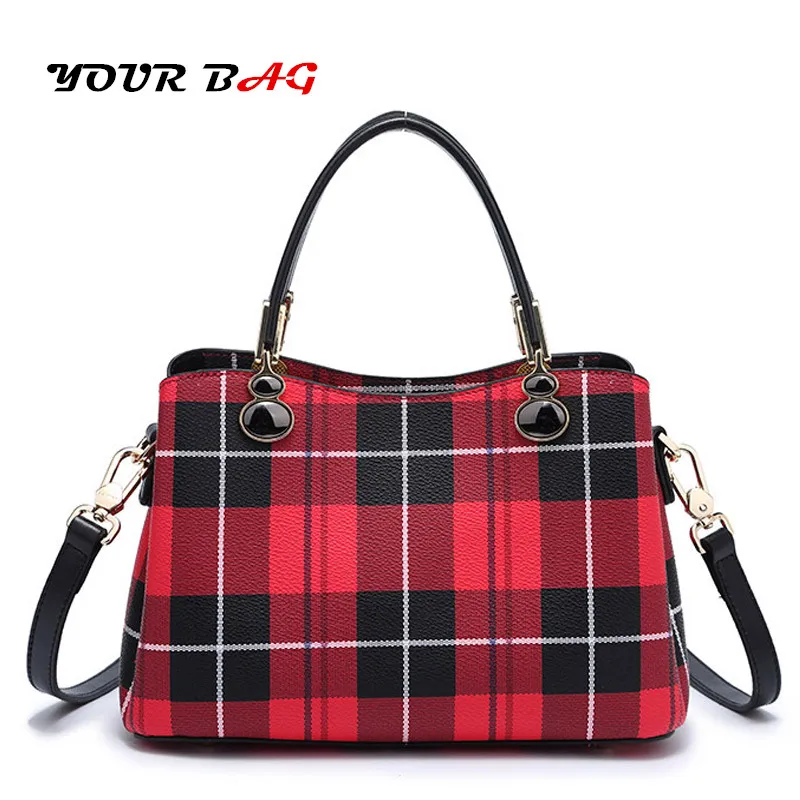 

UBAG 2018 luxury Bags For Women PVC Leather Shoulder Messenger Bags Vintage printing Female Handbag Packet lattice Clutch ladies