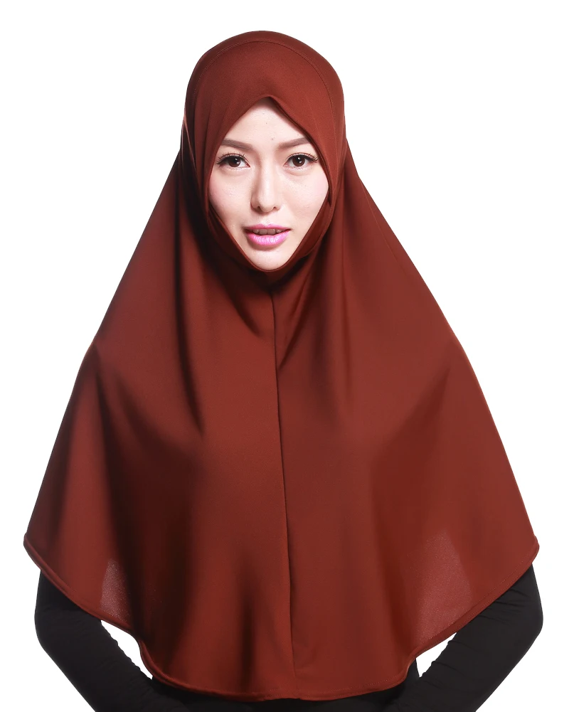 Мусульманское Женские хиджабы одноцветное капот роковой Musulman полиэстер платок исламские шапки для Для женщин