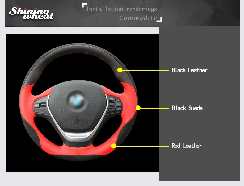 BANNIS красные, черные кожаные рулевого колеса автомобиля крышки для BMW F30 320i 328i 320d F20