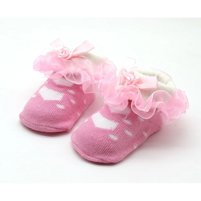 

Baby Socks Newborn Bowknots Socks Baby Girls 1 Pair Lace Floral Shoes for 0-6 Months Toddlers Infants Cotton Ankle Bow Socks Le
