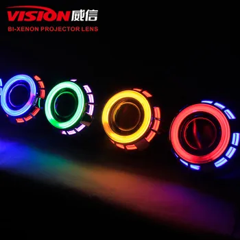 

Free Shipping IPHCAR Car Styling Red Angel Eyes Projector Lens for Car Retrofit Accessories Xenon Lens H1 H7 H11