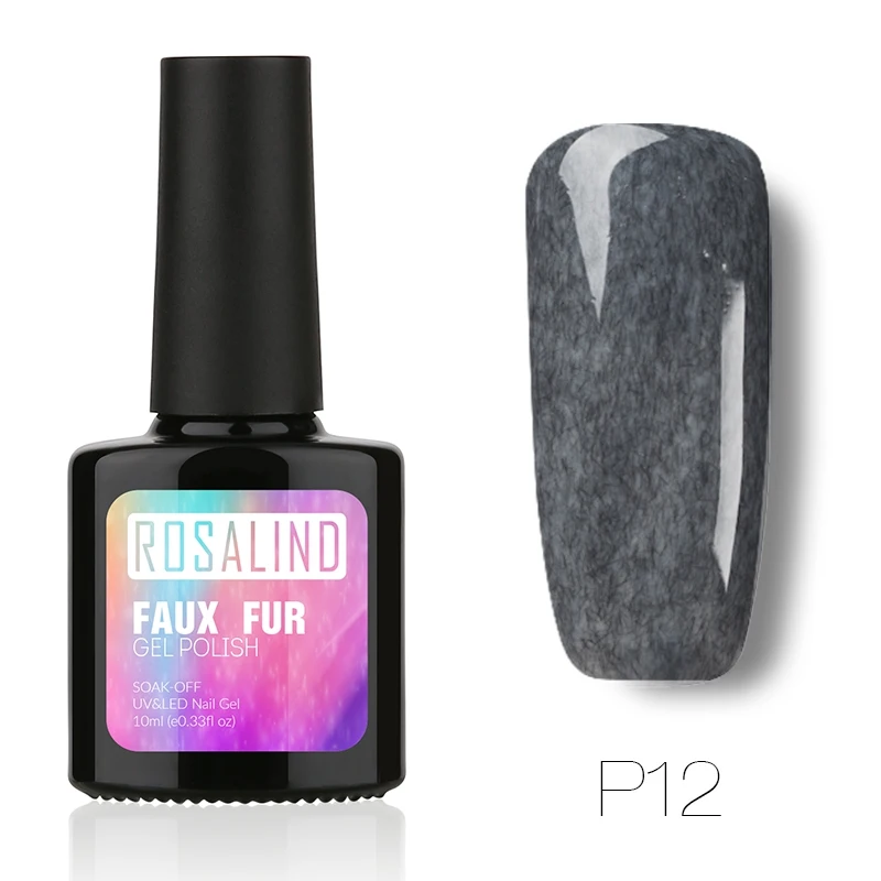 ROSALIND 10 мл эффект искусственного меха P01-12 Гель-лак для ногтей Дизайн ногтей Гель-лак для ногтей 3D УФ светодиодный долговечный Гель-лак