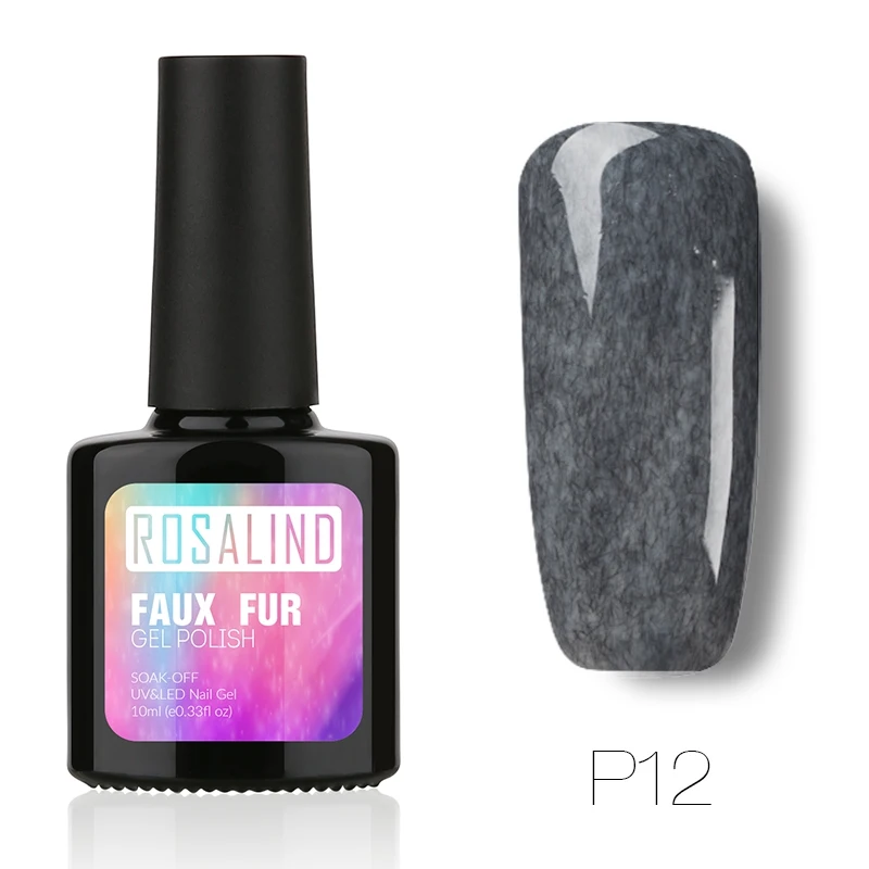 ROSALIND 10 мл искусственный мех эффект P01 12 Гель лак для ногтей Дизайн 3D УФ LED