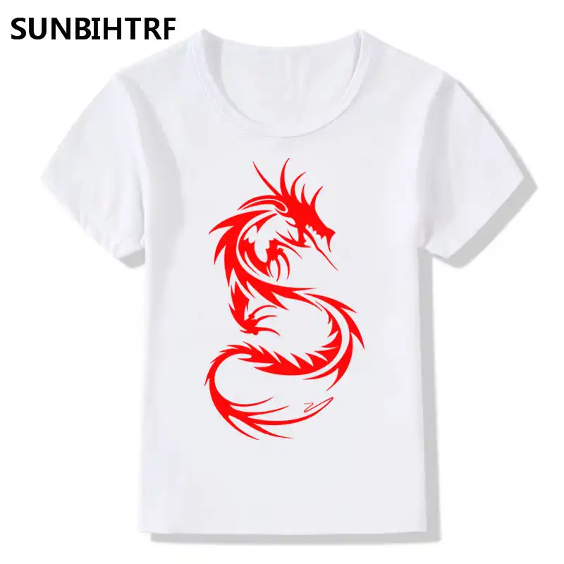 Kids Chinese Paper Cut Chinese Dragon Design T Shirt Big Boy Girl Great Casual Kawaii Short Sleeve Tops Children S Funny T Shirt T Shirts Aliexpress
