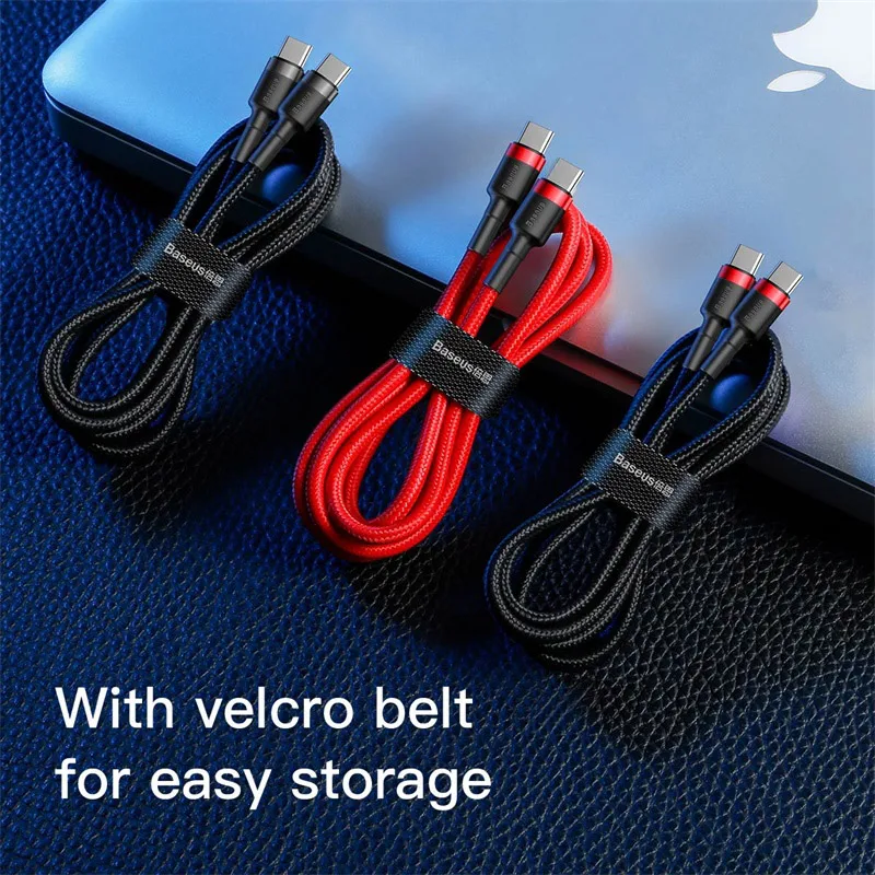 Baseus USB Type C Cable To USB C Cable For Samsung S10 S9 Xiaomi mi 9 8 Quick Charge 4.0 USBC PD Fast Charger USB-C Type-C Cable