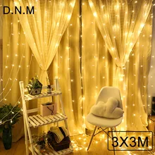 300 Светодиодные ленты Праздничные огни 3x3 м штора с рисунком водопада светодиодный Сказочный свет украшения свадебные наружная сказочная струна свет вечерние дома декабря
