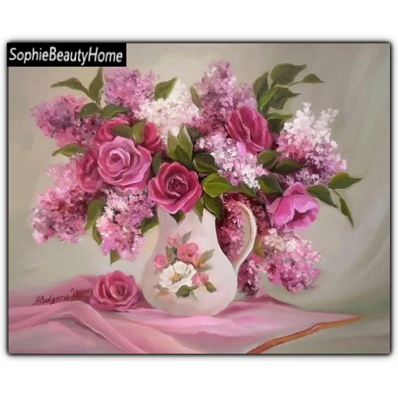 

Sophie beauty home DIY 5D diamond embroidery painting carnation flower diamond cross stitch full drilling mosaic mosaic sewing