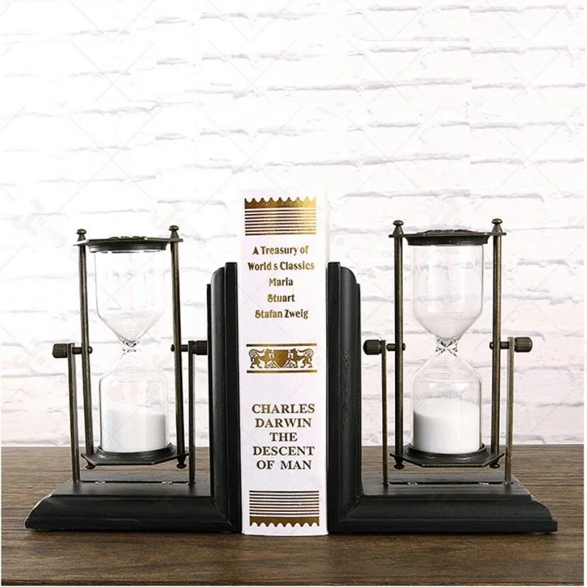 cheap Vintage Style Decorative hourglass, sandglass, sand timer, sand clock Design Resin Bookshelf Bookends 14cm(L)*19cm(H)*10cm(W)