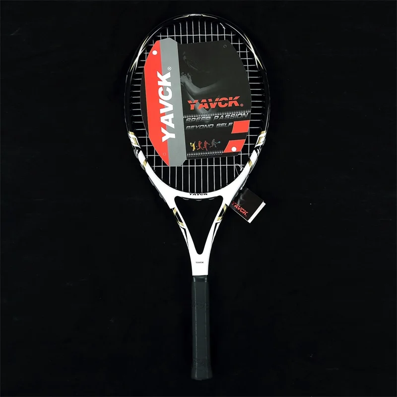 Теннисная ракетка из углеродного алюминиевого сплава с чехлом и 1 накладной ручкой Размер: 4 1/4 - Цвет: black