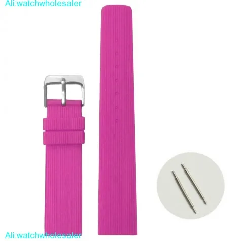 20mm Violet Red Color Silicone Jelly Rubber Ladies Watch Band Straps WB1071P20JB