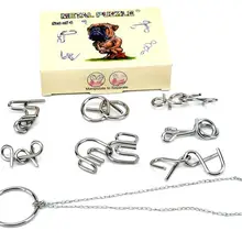 8 шт./лот металлические головоломки Игрушечные лошадки Классический IQ 3D Metal Magic переплетенных заусенцев Паззлы разум Логические игры игрушки взрослые дети