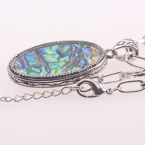 

Abalone Shell 925 Sterling Silver Jewelry Necklace And Pendant TE412