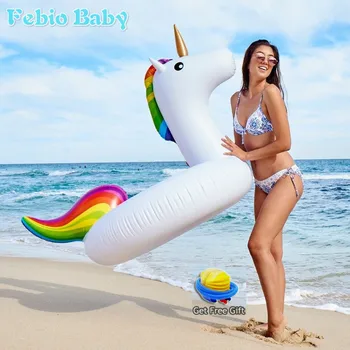 

Summer Inflatable Ride-ons Life Buoy Unicorn Bath Water Toy Pool Rafts For Children & Adult Swimming Ring Tool Free Pump Gift