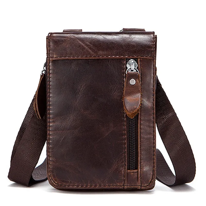 

2018 New Men Handbag Genuine Leather Chest Bags Leather Bag Belt Men Phone Pouch Bags Travel Waist Pack Male Waist Bag Belt