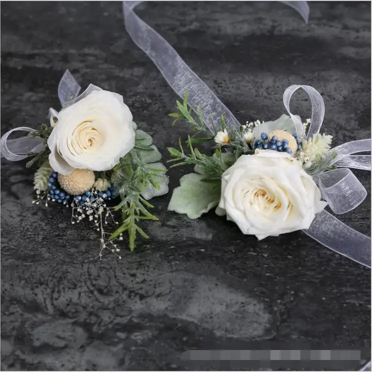 Лесная Фея Свадебные цветы подружки невесты наручные Цветы Лучший человек цветок аксессуары свадебные принадлежности ZR001