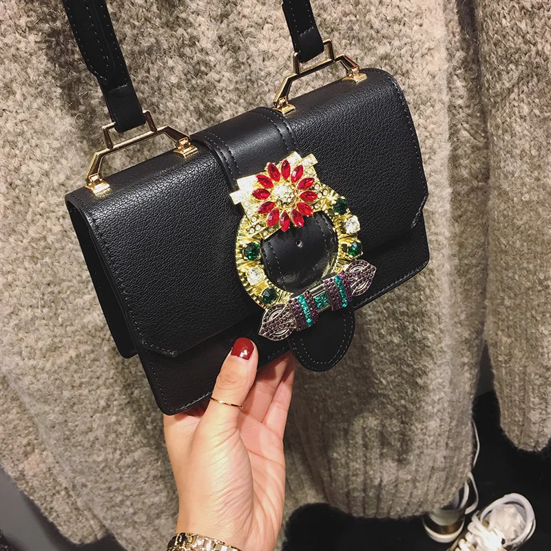 

Luxury Colorful Diamond Crossbody Bags Designer Brand Handbags High Quality PU Leather Bags Teenager Girls Shoulder Bags Women