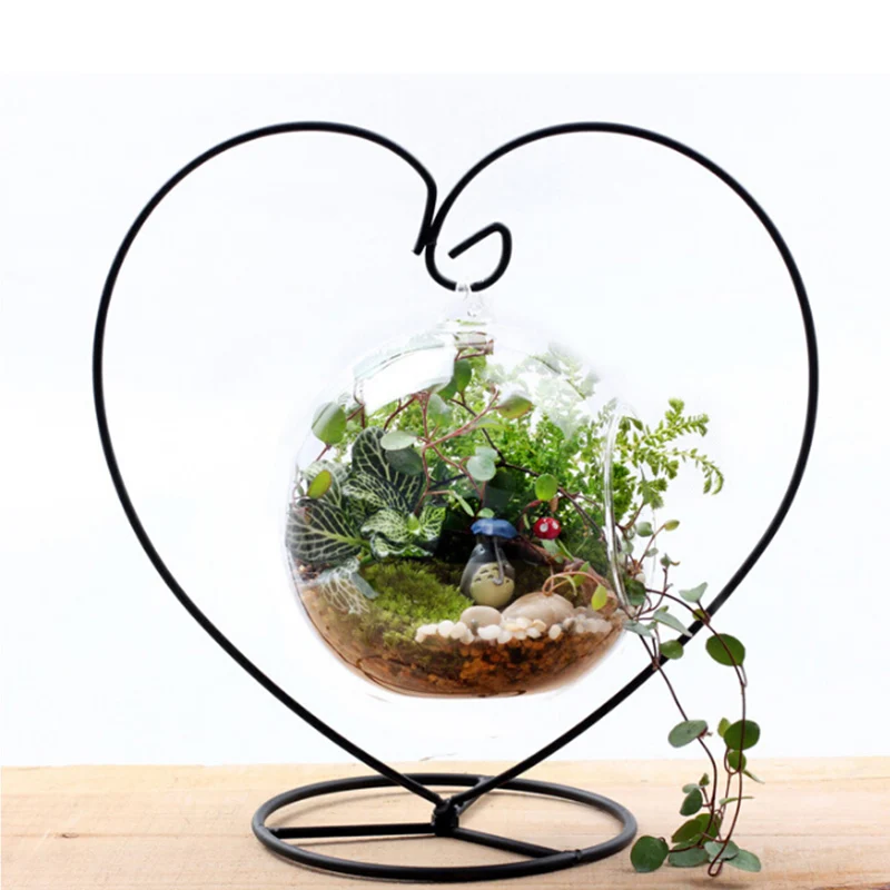 

Candlestick Heart-shaped Iron Wedding Candle Holder Candlestick Glass Ball Lantern Hanging Stand Christmas Decoration