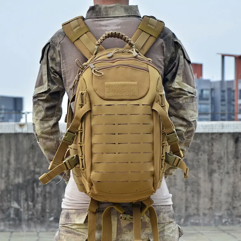 Тактический военный рюкзак, походная уличная охотничья сумка, EDC, тактические шестерни, лазерная резка, Molle PALS, сумка MultiCam 25L, спортивная сумка для кемпинга - Цвет: KHAKI