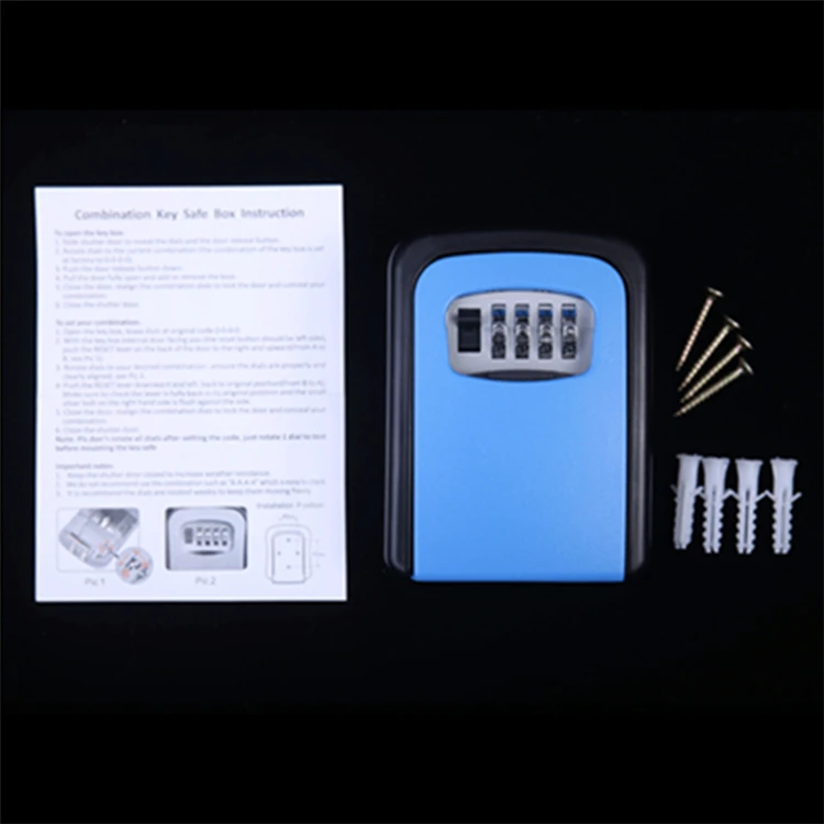 Wall Mount Key Storage Security Lock 4 Digit Security Secret Code Box Durable Colourfull Organizer Aluminum Alloy for House Keys