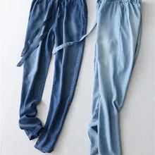 Испанские удобные и освежающие тонкие джинсовые брюки на шнурке, экспортированные модные джинсы, прямые джинсы sofrener