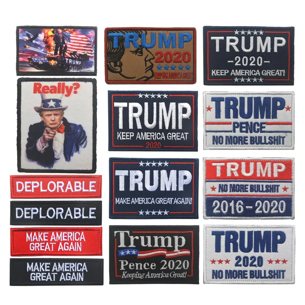 

TRUMP KEEPING AMERICA GREAT Embroidery Patch Embroidered Patches Military Tactical Shoulder Armband Fabric Stickers For Clothing