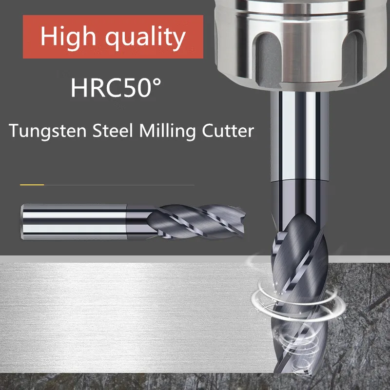 

ZGT Milling Cutter Metal Cutter HRC50 4 Flute Endmill Cnc Tools Alloy Carbide Milling Tungsten Steel Milling Cutter End Mill 8mm
