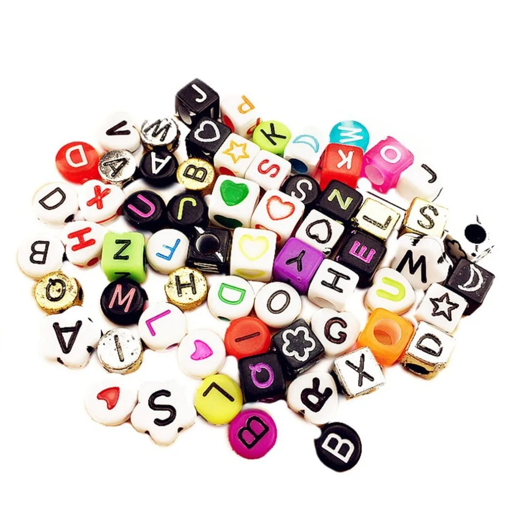 

100Pcs DIY Jewelry Accessories Letter Beads Handmade Acrylic Bead Kit Jewelry Beads Set Necklaces Bracelet Making Toys For Girls