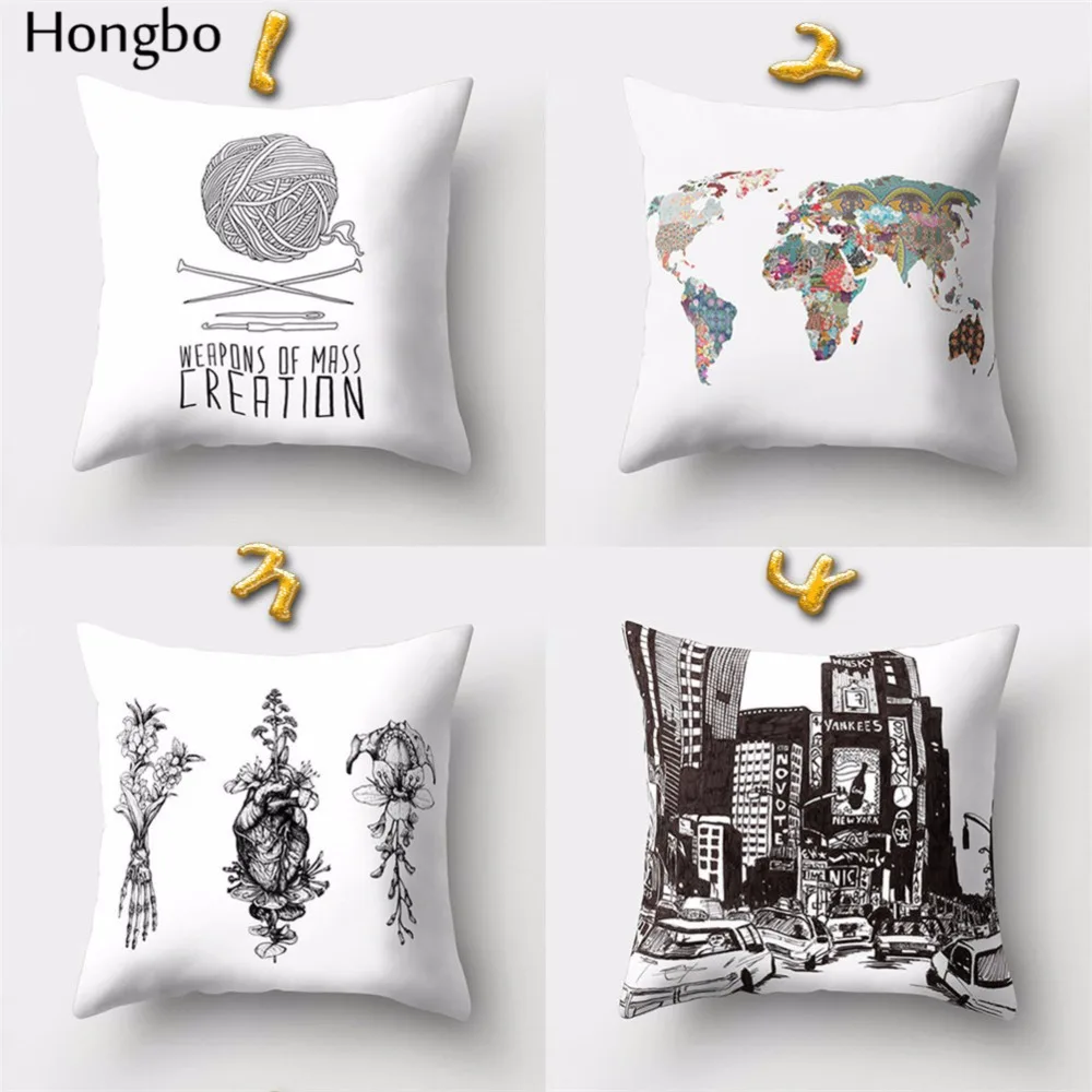 Hongbo 1 шт. винтажная камера карта мира чехол для швейной машины|cushion cover|pillowcase