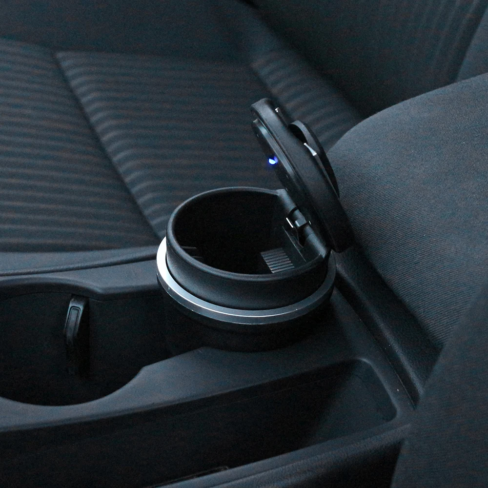Пепельница для автомобильных сигарет со съемным ящиком для хранения чашек, бездымный с синим светодиодный светильник, крышка для BMW Cylinder