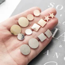 YANG& RH, несколько, в стиле панк, модные, круглые серьги-гвоздики для женщин, винтажные, золотые, массивные, простые, квадратные, в форме звезды, серьги, подарок