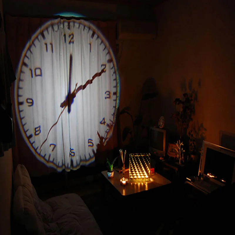 Горячая Распродажа, современные настенные часы с круговой проекцией, римская аравийская цифровая игла с подсветкой, механические пластиковые часы