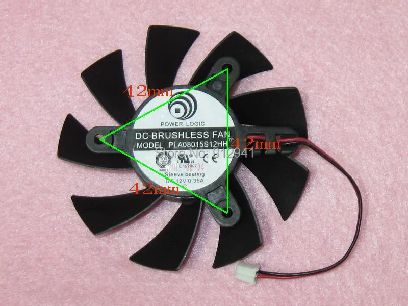 POWER LOGIC PLA08015S12HH 75 мм графика/Видеокарта VGA кулер вентилятор Замена 42 12 В 0.35A 2