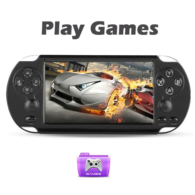 Версия X9 Plus, портативный игровой плеер, 5,1 дюймов, HD экран, 8G rom, встроенный в 1000 игр, ТВ-выход, мультимедиа, видео игровая консоль