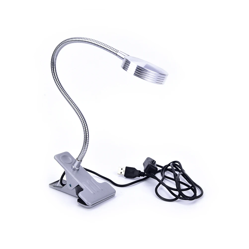  1pcs Computer Reading Light USB Flexible LED Stand Clip Clip-on Beside Table Desk Lamp Book Light S