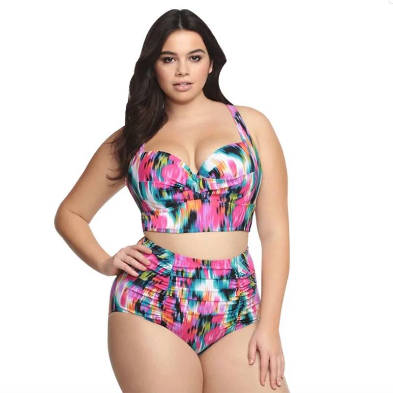 

High Waist Bikini Plus Size 2019 Swim Set Bikini Push Up Two Pieces Swimsuit Separate Swimwear Large Size Bathing Suit 5XL