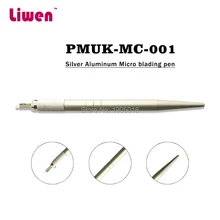 Новое прибытие Топ 50 шт серебро постоянный макияж машинка для бровей 3D ручки для микроблейдинга 10 шт одноразовые лезвия