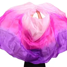 Дизайнерская вуаль для танца живота из натурального шелка, дешевые вуали для танцев, вуаль для танцев tari perut kostum,, 250 270*114 см, розовый+ розово-красный+ фиолетовый