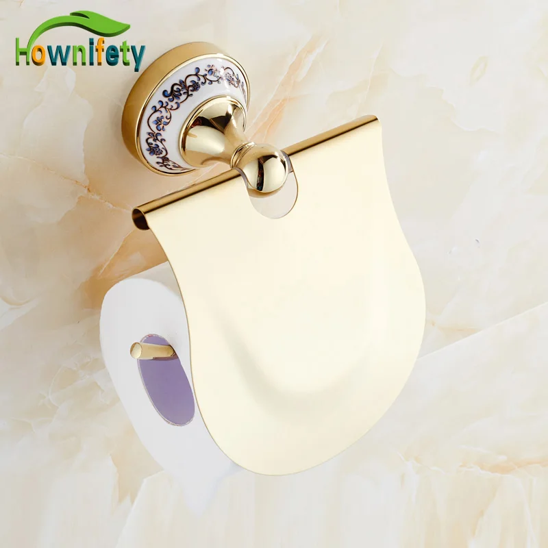 Wholesale and Retail Solid Brass Gold Bathroom Toilet Paper Holder