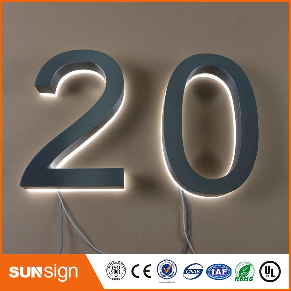 

Custom Apartment LED Numbers and company name size H200MM