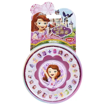 

Disney Pretend Play Beauty Fashion Toys Children's Nail Sticker Princess Nail Piece Cartoon Ice Romance Sophia Baby Nail Toy