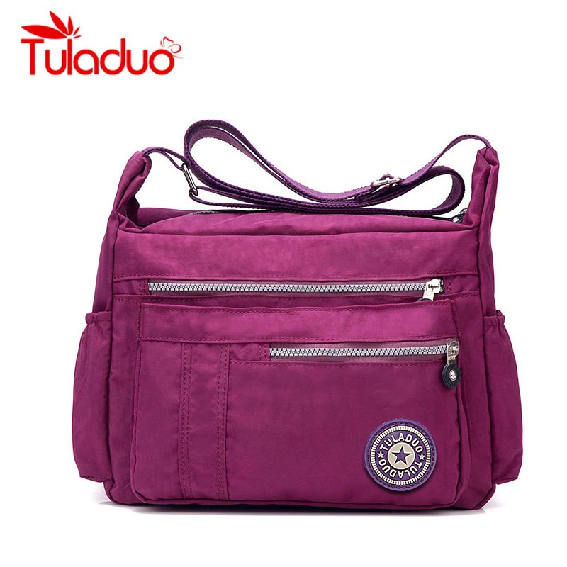 Damen Multi Pocket Casual Cross Body Handtasche Reise wasserdichte Nylontaschen