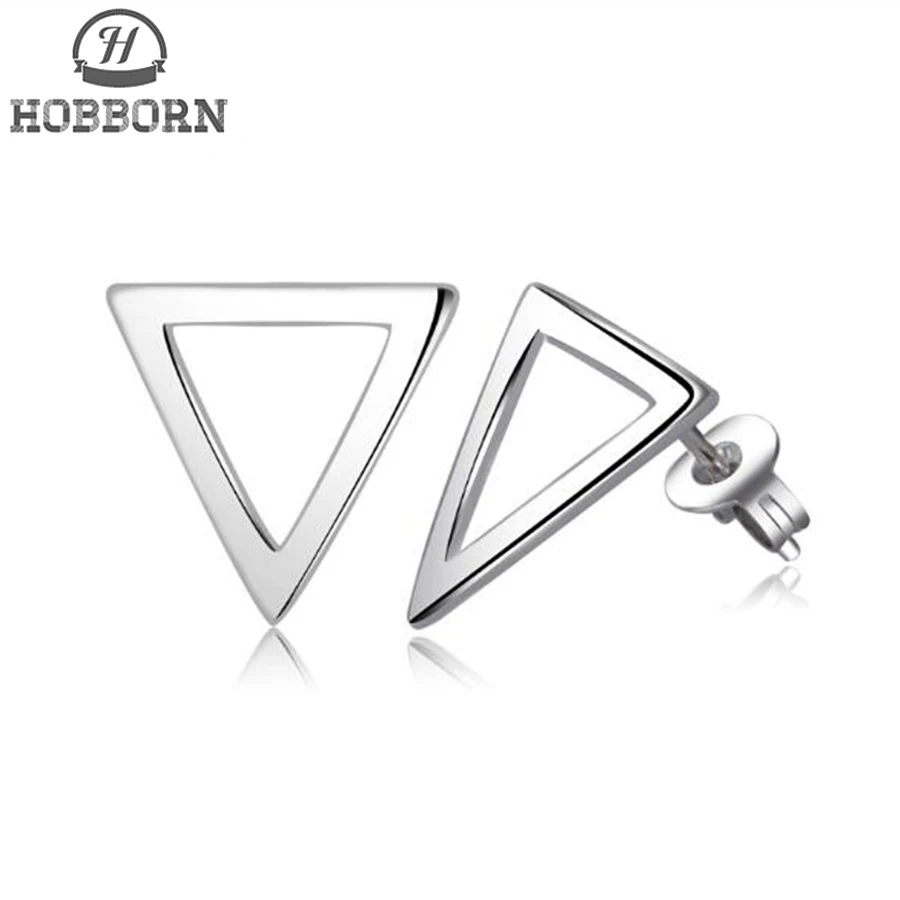 

925 Sterling Silver Triangle Women Earring Creative Design Prevent Allergy Little Stud Earrings For Female Men Hip Hip Jewelry