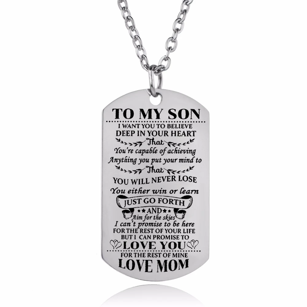 Mother son dog tag necklace Clearance