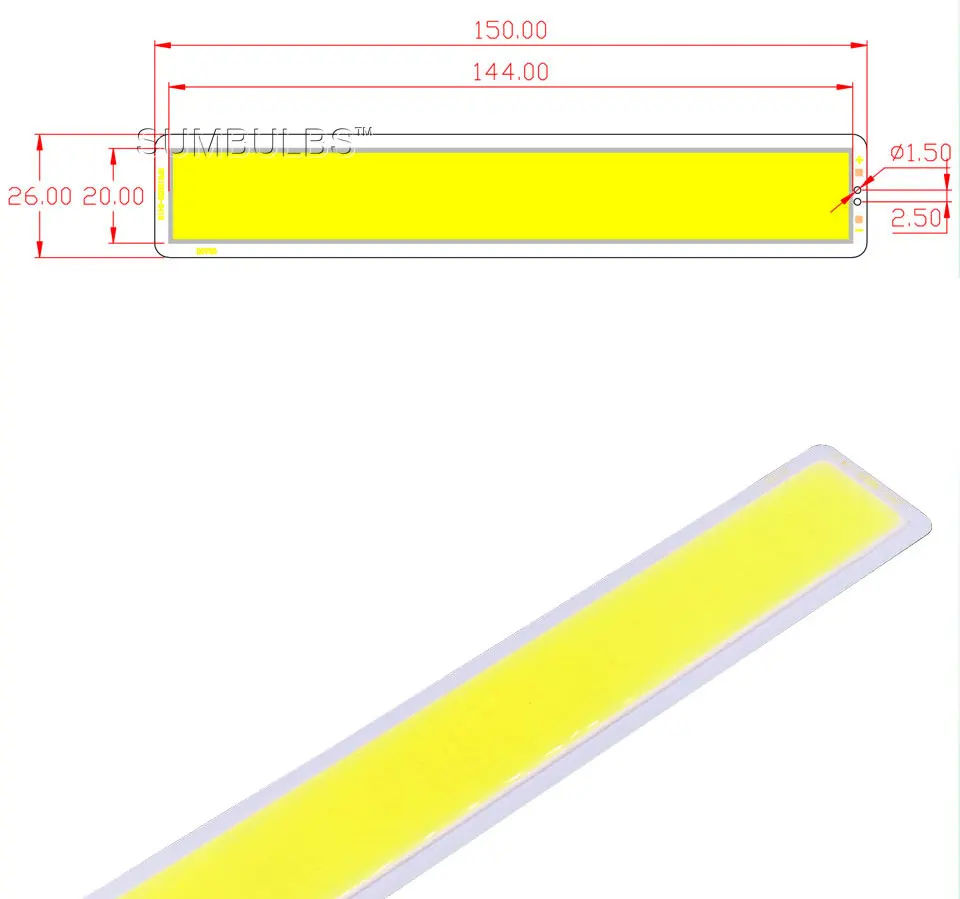 150mm 5w cob led light strip 12v cold white (1)