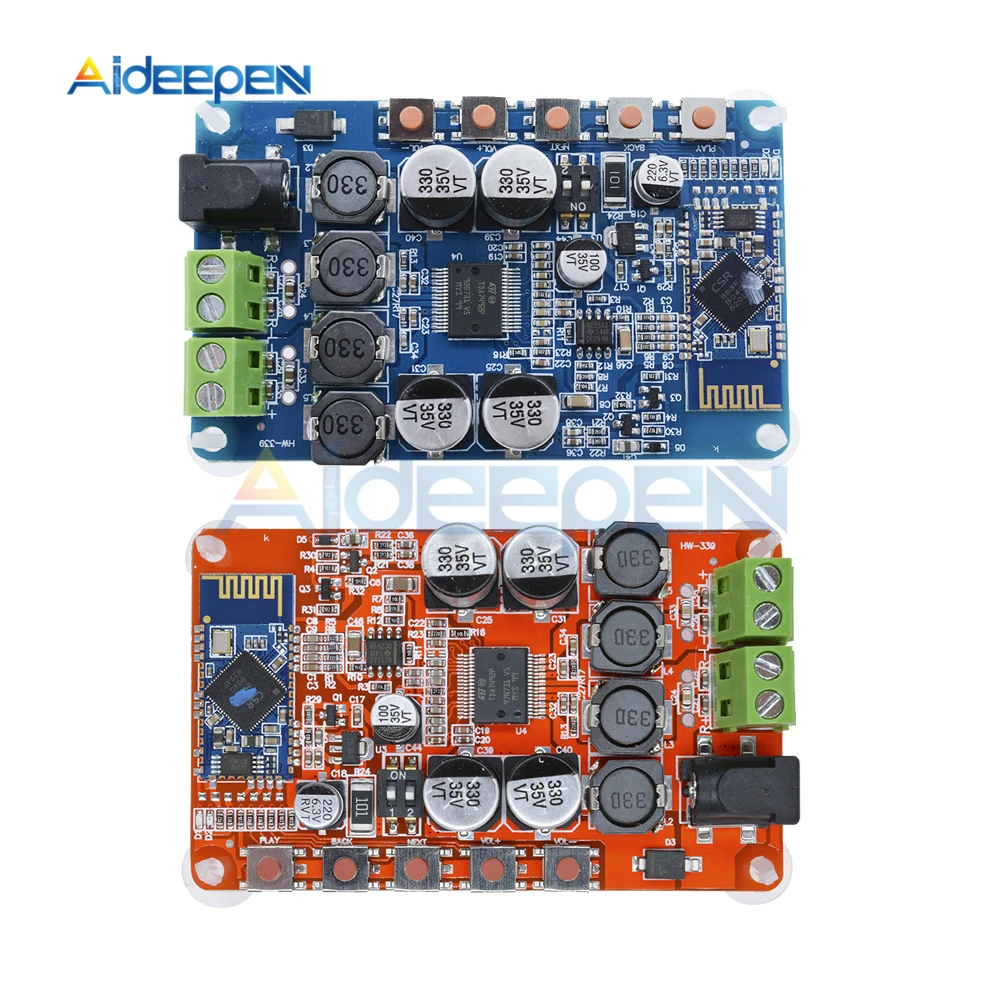 

DC 8-25V TDA7492P 50W+50W 2X50W Wireless Bluetooth 4.0 Audio Receiver Digital Amplifier Board Red/Blue