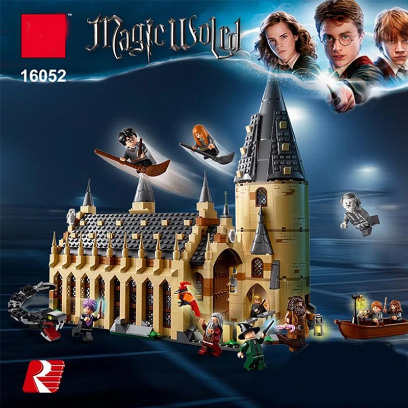 

Zhilele 16052 983pcs Harri Potter series Hogwarts Great Hall Building Blocks Brick Educational Toys Compatible Legoing 75954