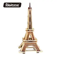 Robotime 3D DIY Мини Эйфелева башня Деревянный пазл ручной работы Домашний миниатюрный MJ201