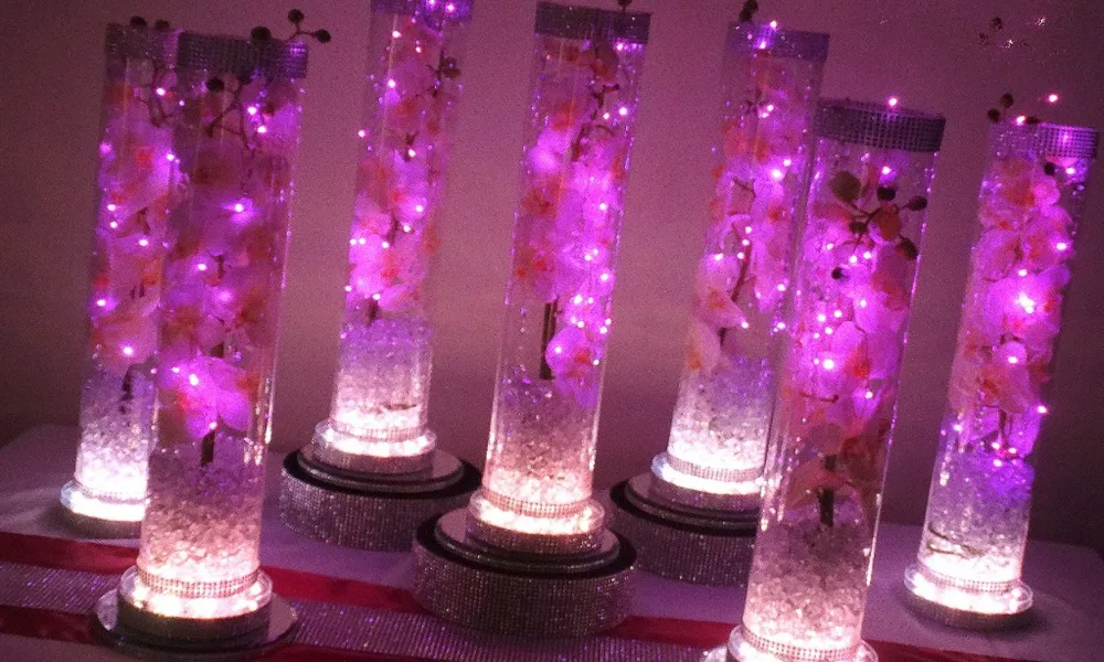 5 шт. 6 дюймов светодиодный светильник для сервировки стола RGB светодиодный светильник под вазу разных цветов для Западной Свадьбы вечерние украшения стола